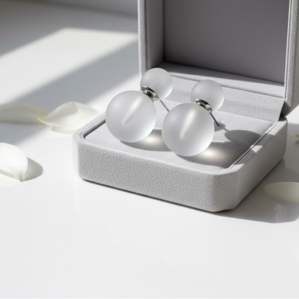 Sassy Jones Silver Frosted Earrings